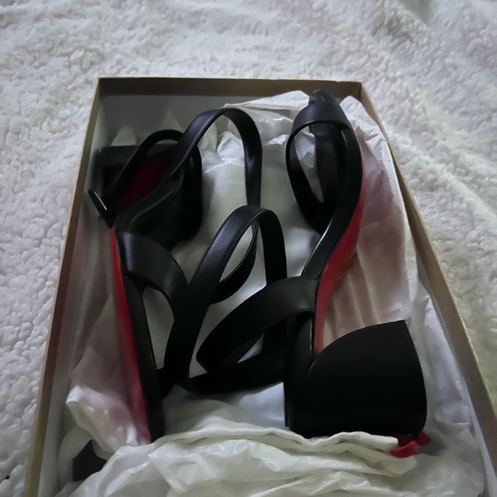 Miss Sabina sandal.Maison Christian Louboutin designed in black  calf leather